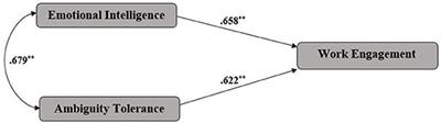 An Investigation Into the Interplay Between Chinese EFL Teachers' Emotional Intelligence, Ambiguity Tolerance, and Work Engagement